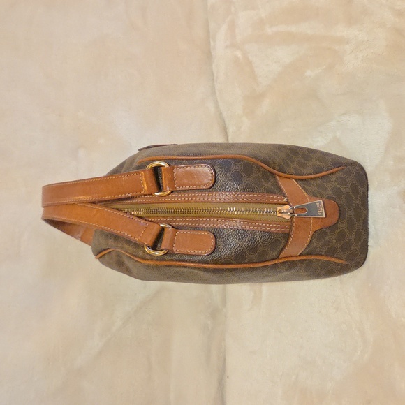 Celine Dark Brown Patterned Satchel - Picture 4 of 12